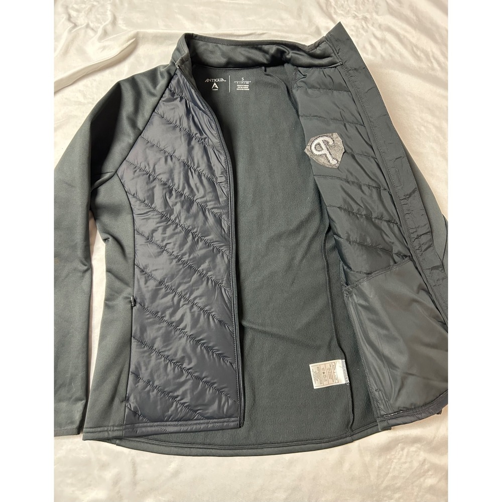 Antigua Philadelphia Phillies MLB Hybrid Quilted Full Zip Jacket Gray Womens S - Picture 5 of 15